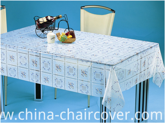 Popular Cheap PVC Printed Transparent Tablecloth (TJ0052) Lfgbchina Factory